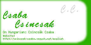 csaba csincsak business card