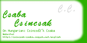 csaba csincsak business card